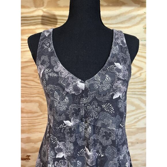 Patagonia Laurel Ridge Sun Dress Medium Gray Floral Stretch Comfort Athletic - Picture 6 of 13